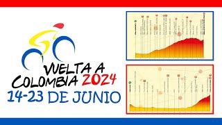 Recorrido VUELTA a COLOMBIA 2024 Etapas Perfiles y Altimetrías [upl. by Anawqahs479]