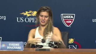 Eugenie Bouchard satisfied after battling to victory against Dominika Cibulkova [upl. by Ranip572]