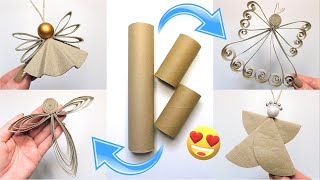 Smart Paper Rolls Reuse Craft ♻️ 4 Beautiful Angel DIY Ideas 👼 Easy Paper Home Decoration [upl. by Auhesoj]