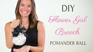 Flower Girl Pomander Ball Brooch Bouquet Style DIY Wedding Tutorial [upl. by Skinner]