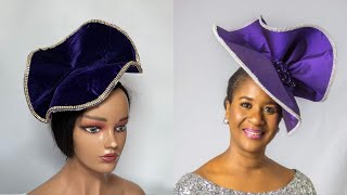 How to create Fascinator structure with crinoline mesh and velvet  DIY [upl. by Eldreeda]