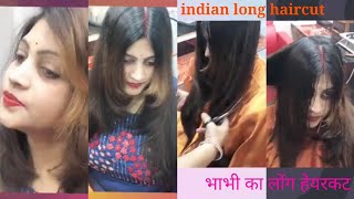 How to Long Layered Haircut tutorial  indian women long layer haircut  multi layer hair cut [upl. by Berkie]