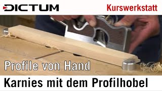 Profile von Hand hobeln  Hohlkehle und Karnies mit Profilhobeln – Tutorial [upl. by Botnick682]