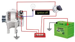 How To Connection 3 Pin Alternator  How To Wiring Car Alternator  Alternator Wiring Diagram [upl. by Amsed]