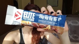 REVIEW DYMATIZE ELITE Chocolate Peanut Butter Protein Bar [upl. by Stoller]