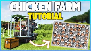 Minecraft EASY Automatic Chicken Farm Tutorial 121 [upl. by Yrevi]