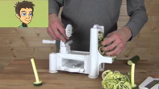 Paderno World Cuisine Spiral Vegetable Slicer quotSpirooliquot Demonstration in the Raw Nutrition Kitchen [upl. by Capon]