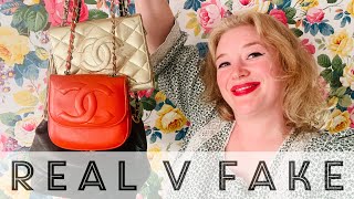 Vintage Chanel bag real v fake How to authenticate [upl. by Nalyd671]