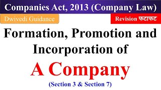 Formation of a Company Incorporation of a company Promotion of a company Company law bcom [upl. by Ihpen]