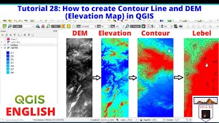 How to create Contour line and DEM Elevation Map in QGIS [upl. by Volding665]