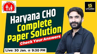 Haryana CHO Exam Paper Solution  Haryana CHO Check Your Answer  Nursing Officer  By Raju Sir [upl. by Akinat355]