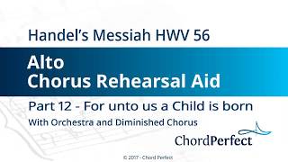 Handels Messiah Part 12  For unto us a Child is born  Alto Chorus Rehearsal Aid [upl. by Gilson374]