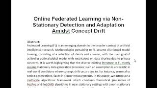 Online Federated Learning via Non Stationary Detection and Adaptation Amidst Concept Drift [upl. by Akeihsal]