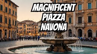 Exploring the Magnificent Piazza Navona Baroque Architecture Fountains and Vibrant Atmosphere [upl. by Atteras]