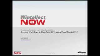 Creating Workflows in SharePoint 2013 using Visual Studio 2012 Sneak Peek by Tom Kinser [upl. by Slavic139]