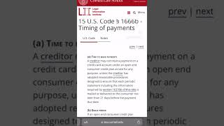 15 US Code 1666b  Remove Late Payments creditrepair [upl. by Ielak]