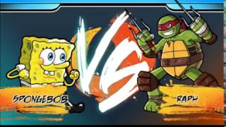 SpongeBob vs Rapy  Super Brawl World  Flash Game [upl. by Arrekahs]