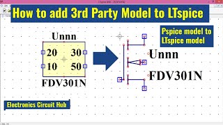 How to add 3rd party model to LTSPICE  Importing PSPICE model to LTSpice  mod to ltspice [upl. by Gombach]