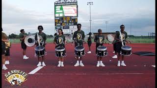 Plaquemine High quotGreen Rainquot Drumline boxes up Against Scotlandville 2024 4K [upl. by Anhsirk]