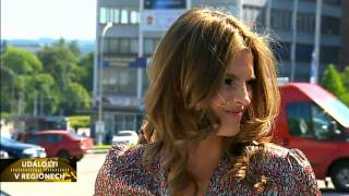 Stana Katic at the Zlin Film Festival  a short clip from the czech TV [upl. by Peih]