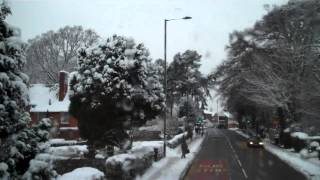 11c Cotteridge to Selly Oak bus ride in snow [upl. by Ranique]