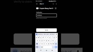 Crypto slang part 3 blum code  Blum Verification code  Blum daily Code verification code Blum da [upl. by Greenburg]