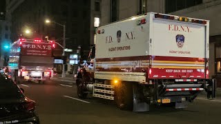 FDNY Ceremonial Unit and Hazmat OPS Passing By In Lower Manhattan New York City [upl. by Gauntlett508]