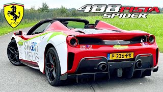 720HP FERRARI 488 PISTA SPIDER  339KMH REVIEW on AUTOBAHN [upl. by Adlin424]