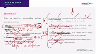 REGÊNCIA VERBAL RESOLUÇÃO COMENTADA DE EXERCÍCIOS  Profa Pamba [upl. by Refinnaj]