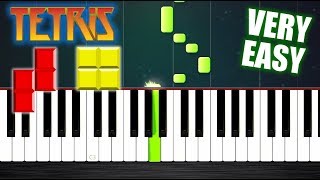 Tetris Theme but its VERY EASY Piano Tutorial by PlutaX [upl. by Vick]