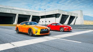 2019 Toyota GR Supra RZ vs 2017 Nissan GTR Drag Race Gran Turismo Sport [upl. by Loella930]