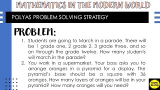 POLYAS PROBLEM SOLVING STRATEGY [upl. by Ferne]