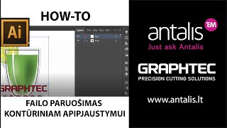 Graphtec Cutting Master 4  Adobe Illustrator failo paruošimas kontūriniam apipjaustymui [upl. by Vasquez]