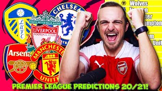 PREMIER LEAGUE FINAL TABLE PREDICTIONS  202021 [upl. by Marigold346]