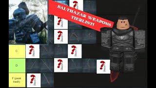 Ranking ALL WEAPONS In Balthazar TIER LIST [upl. by Stevena190]