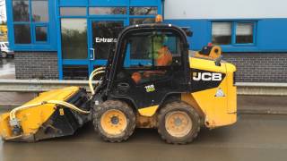 JCB Skid steer loader with sweeper brush [upl. by Ojela]