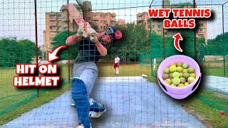 cricketcardio Practice with Wet Tennis Balls🏏  Got hit on helmet😰 Gagan Sangwan Vlogs [upl. by Avigdor]