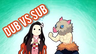 Inosuke Teaching Nezuko Sub Vs Dub  Demon Slayer Season 4 Episode 8 [upl. by Anirt]