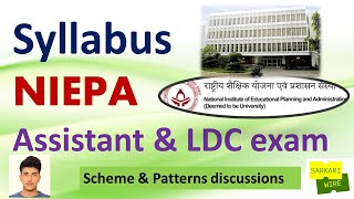 NIEPA LDC syllabus Assistant Syllabus Vacancy 2024 Recruitment [upl. by Hamlen]