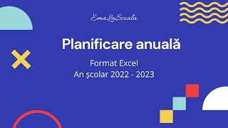 Planificare an scolar 2022  2023 tabel Excel blanco [upl. by Aneehsyt159]