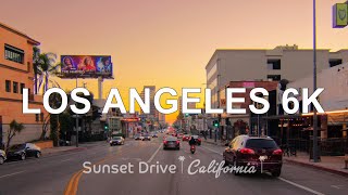 Sunset Driving Los Angeles 6K  Beverly Hills to Santa Monica California [upl. by Remliw]