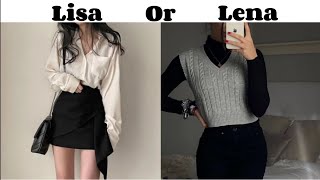 💖Lisa or Lena✨️  Korean outfits💝  Choices 🔥 viral fashion lisaandlena korea [upl. by Nilhtac]