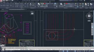 Elaborazione con AutoCad di proiezioni ortogonali e assonometria isometrica  intersezione di solidi [upl. by Cicely485]