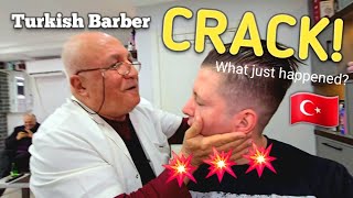 💈TURKISH BARBER SURPRISE 😮 Perfect SHAVE CRACK amp MASSAGE Unintentional ASMR Istanbul 🇹🇷 [upl. by Eilema]