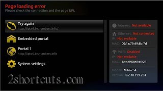 IPTV MAG254 Page loading error  infomir [upl. by Yuh]