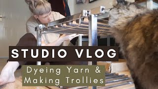 Studio vlog Dyeing Yarn amp Making Trollies [upl. by Annaed]