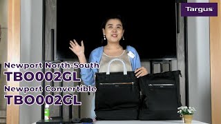 15quot Newport NorthSouth Tote TBO002GL amp 15 Newport Convertible Backpack TBB600GL  TARGUS [upl. by Jeavons]