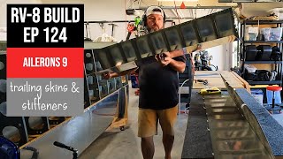 Vans RV8 Build Ep 124 Ailerons 9 Attach stiffeners to trailing skin [upl. by Ahsircal]