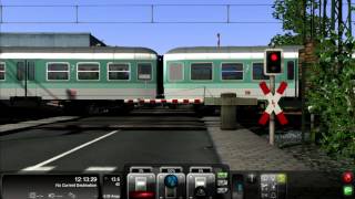 A German railroad crossing  The Altenburg  Wildau route in Railworks 3 [upl. by Oilenroc]