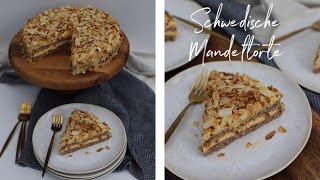 Schwedische Mandeltorte wie von Ikea Selbstbacken Mandeltorte I Bademli Pasta [upl. by Neelak]